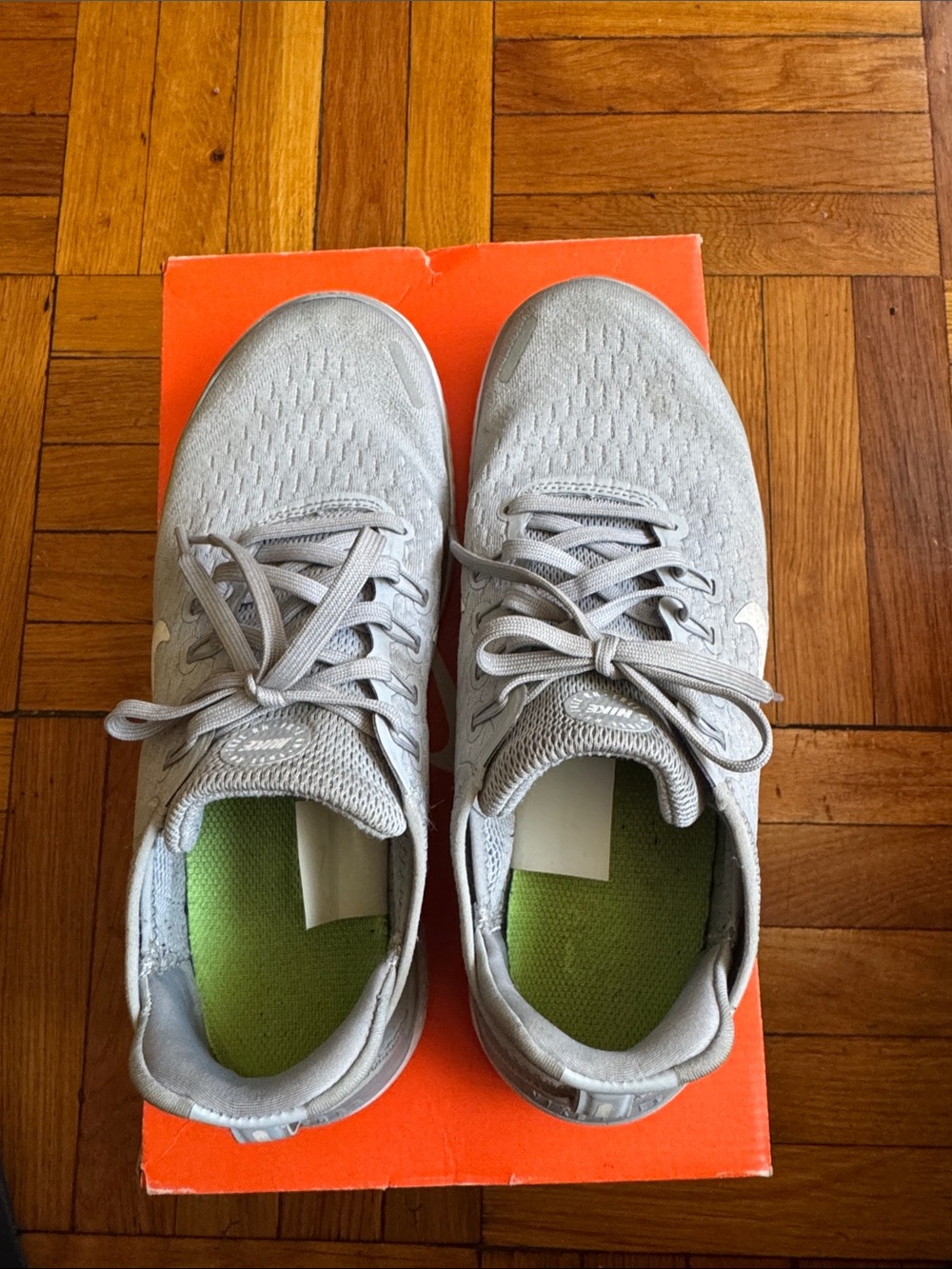 Nike Women’s Athletic Running Shoes - Light Gray with Green Insole